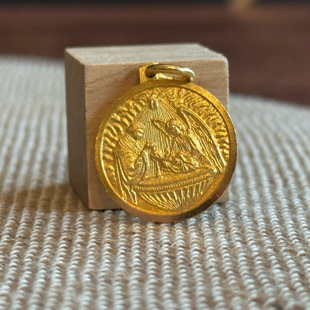 Baptismal Religious Gold Tone Pendant